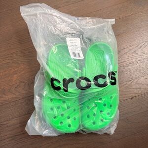 Neon Green Crocs Big Kids size J5 W7